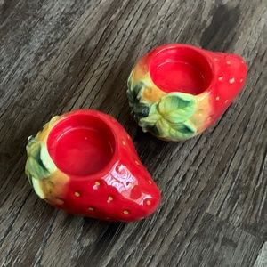 Ceramic Strawberry Tea Light Candle Holder